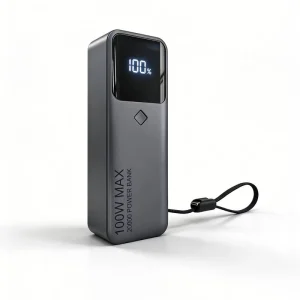 Fast Charging 100W Travel Power Bank 20000mAh with a Built in Type C Cable Portable Charger Support Laptops