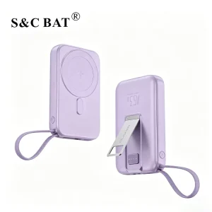 Fast Charging Wireless Li-Polymer Battery Slim Portable Power Bank 10000mAh USB-C Input High Capacity Plastic Power Station