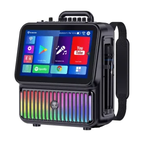 Fast Delivery Most Popular Patent Portable Speaker Smart Karaoke Audio with 13.3” Touch Screen Wireless Speaker with Strap