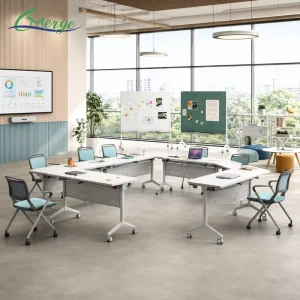 Fast Delivery Swivel Metal Training Desk Flip Top Design for Conference and Meeting Foldable and Portable Office Desk