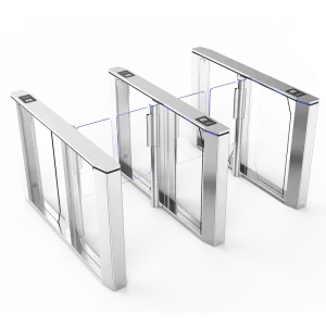 Fast Opening <0.5s Servo Motor High Security & Easy Operation QR Code+Card Reading SUS304 Stainless Steel Indoor Swing Turnstile