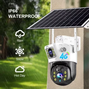 Fast Shipping V380 Solar Camera 4G Dual Lens Outdoor Security CCTV Camera Solar Powered 4G Sim Card Wireless PTZ Camera