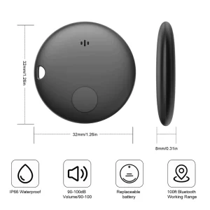 Find My Android Compatible Plastic GPS Tracker App Control Waterproof IP67 Card Finder Battery Life for Luggage Keys Anti-Lost