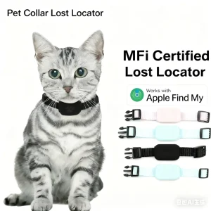 Find My Smart Tracking Airtag GPS Tracker Collar for Dogs & Cats IP68 Waterproof 130dB Alarm Compatible with IOS