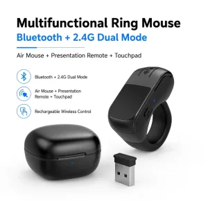 Finger Ring Mouse Wireless Presenter Clicker PPT Remote Control Page Turner for Laptop Phone Tablet Smart TV PC
