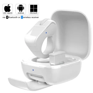 Finger Scrolling Ring with Holder Camera Remote Selfie Clicker Page Turner Wireless Mouse Controller for Pc Phone Tablet Laptop