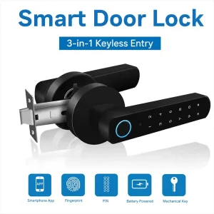 Fingerprint Password Electronic Keyless Digital Deadbolt Door Lock Smart Home Door Lock WiFi with RF Lock System
