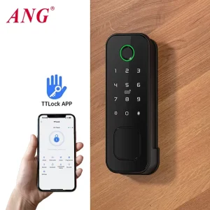 Fingerprint Safety Smart Rim Lock With Ttlock App Automatic Smart Outdoor Exterior Door Locks