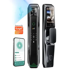 Fingerprint Smart Door Lock 3D Face Recognition WiFi High Security OEM Camera Memory Card Aluminum Alloy Wood Aluminum Doors