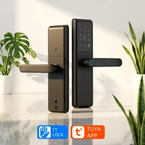 Fingerprint Smart Door Lock Tuya Wi Fi Card Key QLEUNG Smart Digital Door Lock for Wood Steel Office Apartment Intelligent Locks