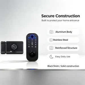 Fingerprint Smart Door Lock WiFi Tuya Biometric Keyless Entry Digital Electronic Smart Lock for Home Security Protection