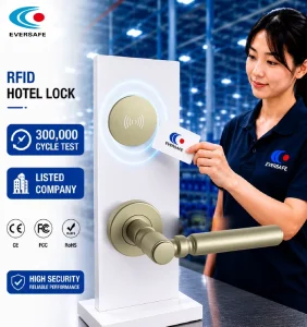 Fire Proof Zinc Alloy Hotel Door Lock System M1 Card Smart Card Access with Free Software for Hotel UL Listed