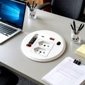 Fixed Desktop Power Grommet Recessed Table Socket Universal Type-C 20W Fast Charging Brazilian Standard Desktop Socket