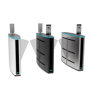 Flap Barrier Gate Face Recognition Card Access Control Stainless Steel Bidirectional for University Campus Library Theater Mall