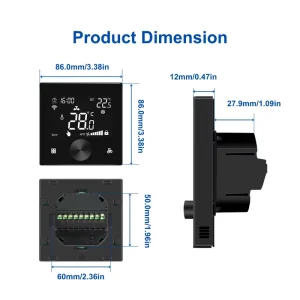 Flexible Knob Tuya Smart Wifi Fan Coil Thermostat of LCD Screen Child Lock 230V 24V square Thermostat for Thermostat
