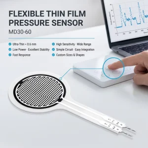 Flexible Thin Film Pressure Sensor MD30 60 FSR Force Sensing Resistor 10kg Waterproof Long Life for Earbuds Smart Watch Button