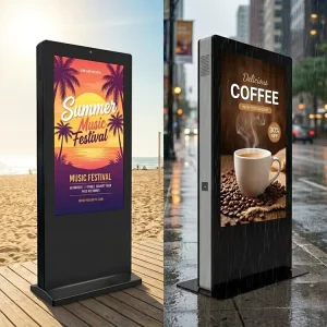 Floor Standing 32 43 49 55 Inch 2K 4K Outdoor 2500cd/m Advertising Touch Screen Totem Waterproof LCD Digital Signage And Display