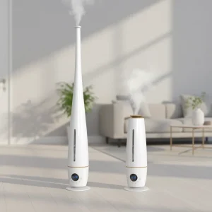 Floor Standing Pure Steam Smart Ultrasonic Humidifier Aroma Diffuser 5L Capacity Color Changing LED 36dB Quiet Operation for