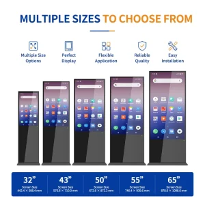 Floor Standing Vertical Tv Touch Screen Kiosk 4k Indoor Advertising Player Display Screen HD Lcd Led Digital Signage