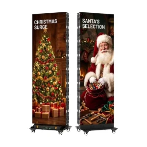 Floor standing LED Poster Display 80 Inch P1.53 P1.86 P2.5 43mm Aluminum Frame Smart Indoor Digital Signage Screen