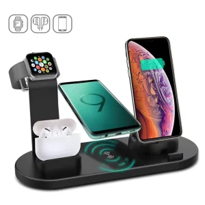 Foldable 3 in 1 Magnetic Wireless Charger Fast Charging Stand With LED Light 15W for iPhone Samsung Mobile Watch Earphone