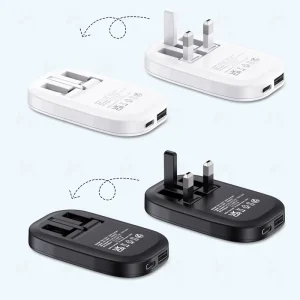 Foldable 30W PD Type C Fireproof USB Wall Charger with 2 Ports for Mobile Phones Tablets & Smartwatches
