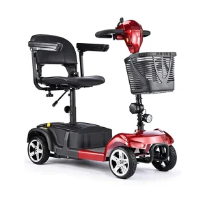 Foldable Four-Wheel Smart Home Electric Scooter 19MPH Max Speed 12AH Battery Senior Mobility Kids School Drop Transport