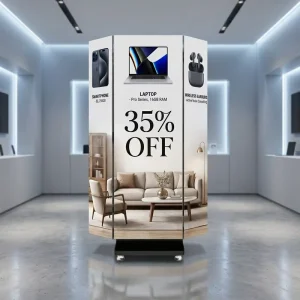 Foldable HD Digital LED Banner P1.86 Three Fold Double Sided LED Poster Waterproof Surface Coating for Premium Product Launch