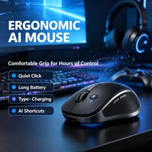For All Day AI Wireless Mouse 500mAh Type C Charging Real Time 126 Languages Translation Auto Conversation Summarization