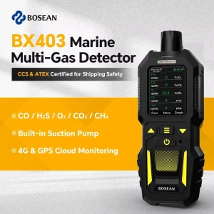 For BX403 4G GPS Pump Suction Multi Gas Detector O2 CO H2S LEL 4 in 1 Analyzer Fall Alarm for NFC Color Screen IP66