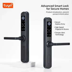For Biometric Fingerprint Aluminum Gate Tuya Smart Lock for Steel/Glass/Aluminum Doors with Wi-Fi