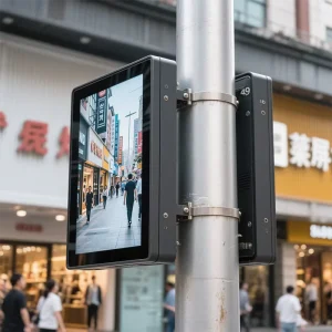 For Digital LED Smart Pole Display IP65 Waterproof Retail Store SDK Enabled Street Lighting Pole Cameras Weather