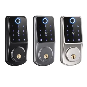 For Electric Aluminum Alloy Biometric Digital Fingerprint Handle Cloud WiFi Smart Deadbolt Door Lock for Steel Door
