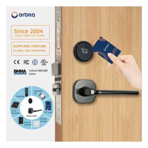 For Energy Saving Smart Hotel Door Lock RFID Card BLE Keyless Entry Waterproof Polished USB Emergency Power for