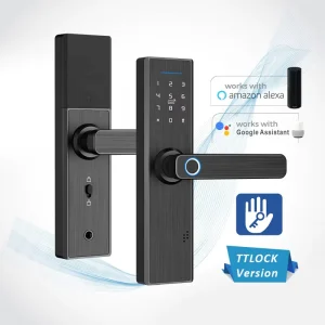 For Keyless Fingerprint Smart Door Lock Tuya App Wi Fi for Grade C Security Card Password Waterproof for Steel