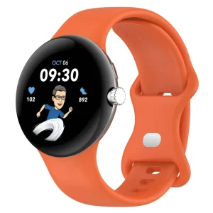 For Pixel Watch Silicone Watch with Butterfly Buckle Monochrome Smart Watch Replacement Wristband in Stock