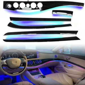 For S Class W222 Dynamic Ambient Light LED Turbine Air Vents 4D Rotating Tweeters Speaker Cover