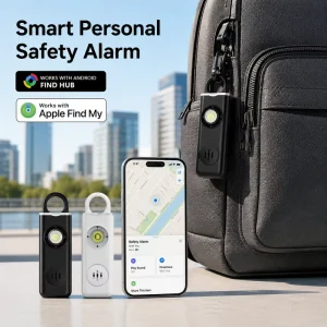 For SOS Emergency Panic Personal Alarm 130dB Apple Find My Google Find Hub Tracker Rechargeable Battery for Luggage