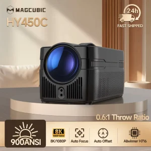 For Smart Projector HY450C 900ANSI 1080P High Quality LED Holographic Transparent 8K Android 11 WiFi6 for 5.4
