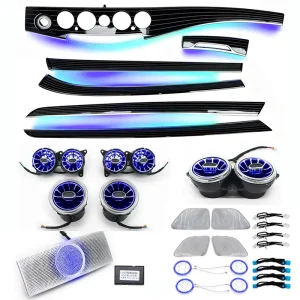 For W222 S Class 64 Color Dynamic Ambient Lighting Front Rear Turbine Air Vent 4D Tweeter Illuminated Speaker Cover