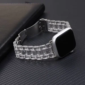 For apple Watch ultra Armband Luxury PC Glitter Women Wrist Bracelet 3 Bead Smart Watch Strap for Iwatch 49mm 46mm 45mm 40mm