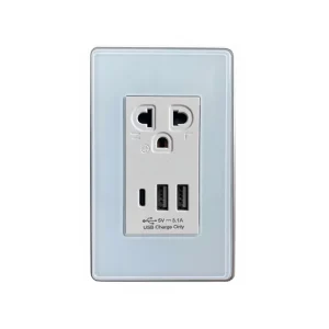 Foreign Trade Exclusive Thai Standard 120 Type Smart Socket 3 Outlet US Thai Standard 2 Port USB 1 Port Type C Charging Metal