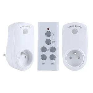 France Wireless Power Plug with Remote Control Smart Socket(2 Pack) RF433 Mhz