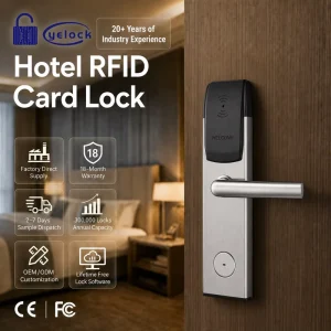 Free Software Management Smart RF Card Hotel Lock Anti Theft 13.56Mhz RFID Key Card Hotel Room Door Lock System with Key