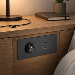 French Built-in Sofa Office Home Desktop Tabletop Plugs Socket Power Strip Smart Phone Charging Plug USB AC