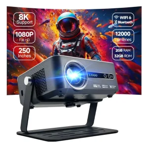 Full HD 1080P Projector BT6.0 Smart Android TV Mini LCD LED High Brightness Wireless Screen Projection Compact Portable