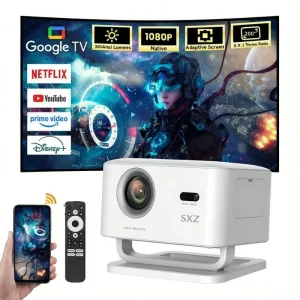 Full HD 1080P Smart Google TV Certified Video Gaming Meeting Projector 2K Portable Mini Movie Ul tra Short Throw Wifi Projector