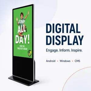 Full HD 1920×1080 Lcd Advertising Monitor 43 50 55 Inch Indoor Vertical Stand Touch Screen Digital Signage Display