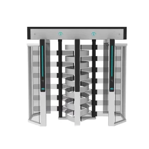 Full Height Turnstile Gate Card Access Control Stainless Steel Automatic Bidirectional Barrier for Research Facility Power Plant