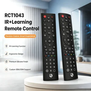 Full Silicone Keypad 43 Keys TV Remote Soft Touch Waterproof IR Control Powered by 2AAA Batteries JCXK Custom OEM